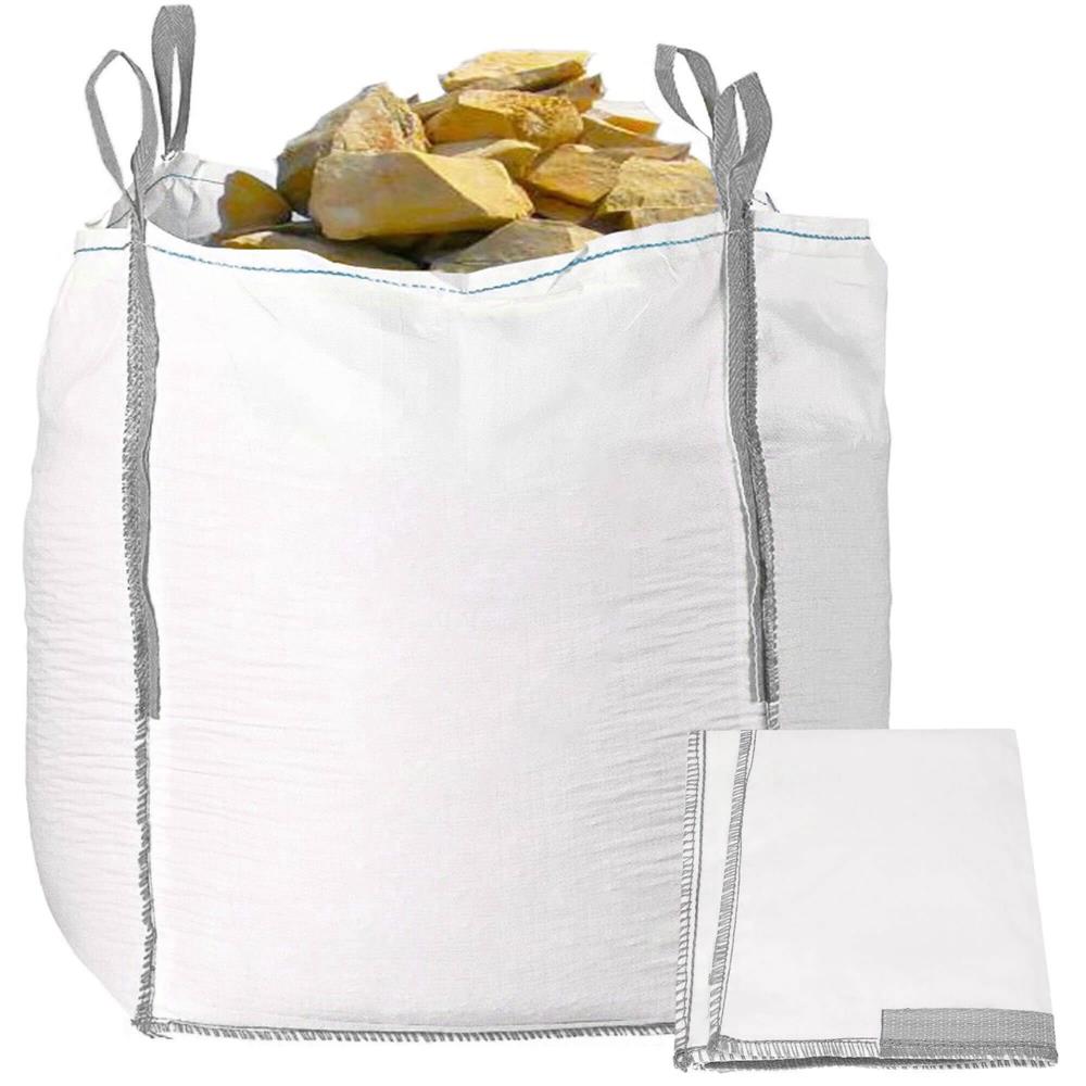 Nagy teherbírású kerti Big Bag zsák levelekhez és zöldhulladékhoz, 1200 l, 1000 kg, 90x90x145 cm, fehér - Image 6