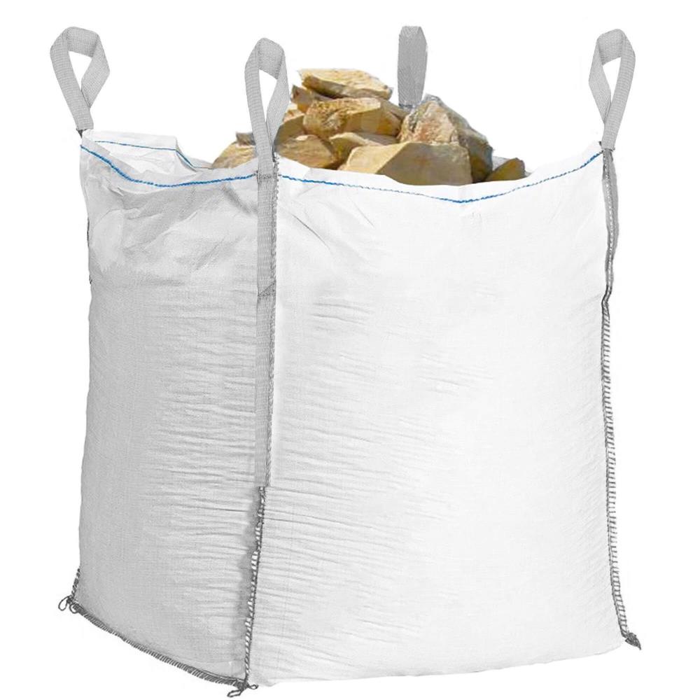 Nagy teherbírású kerti Big Bag zsák levelekhez és zöldhulladékhoz, 1200 l, 1000 kg, 90x90x145 cm, fehér