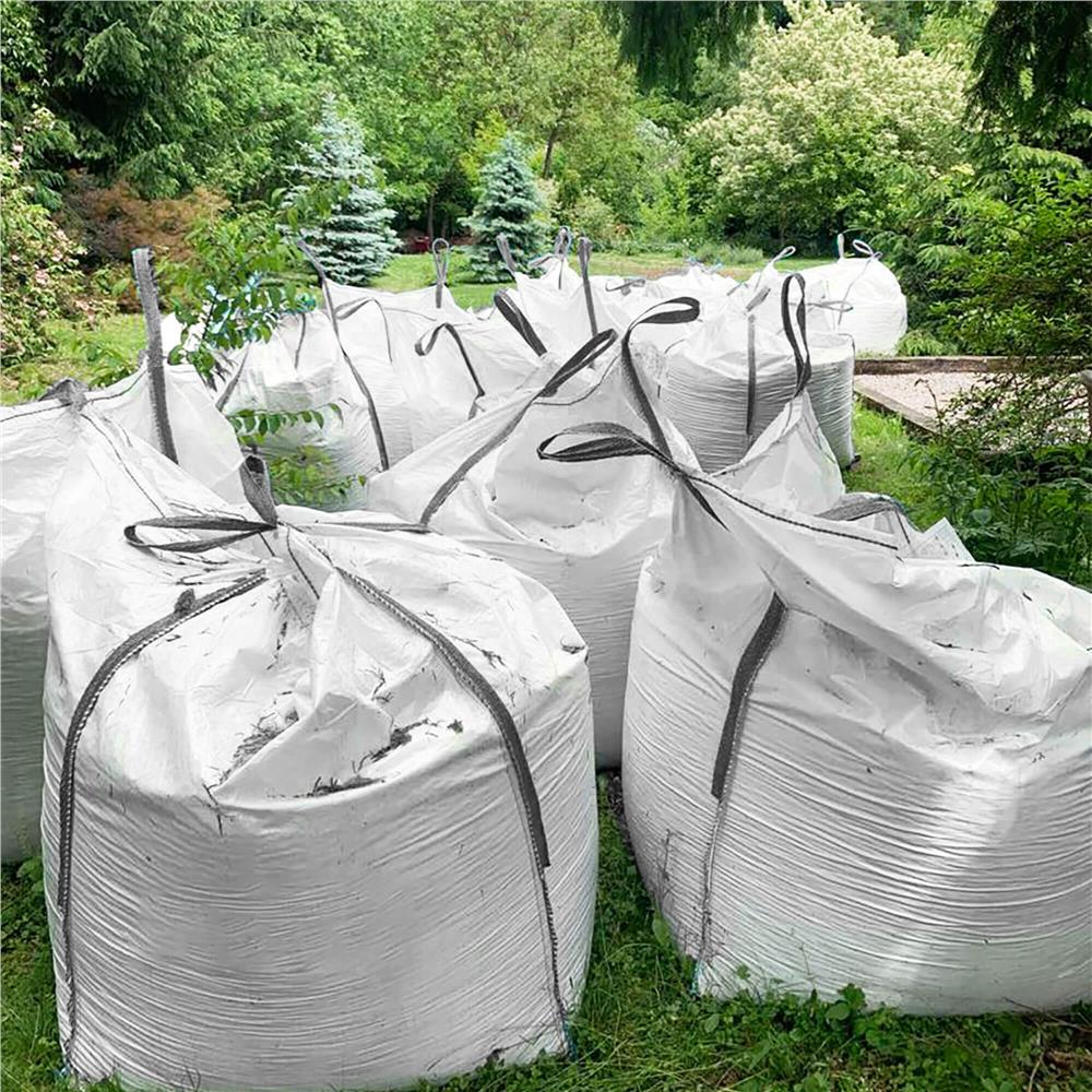 Nagy teherbírású kerti Big Bag zsák levelekhez és zöldhulladékhoz, 1200 l, 1000 kg, 90x90x145 cm, fehér - Image 7