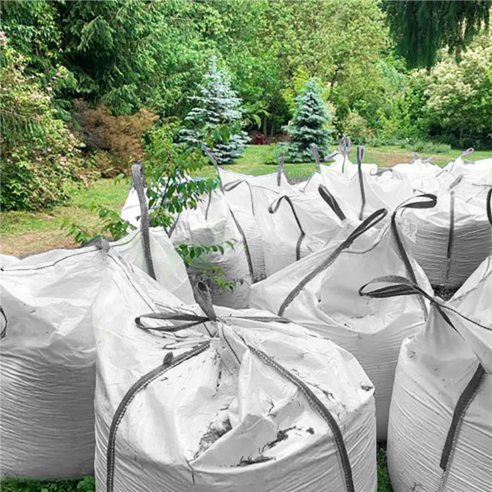 Nagy teherbírású kerti Big Bag zsák levelekhez és zöldhulladékhoz, 1200 l, 1000 kg, 90x90x145 cm, fehér - Image 8