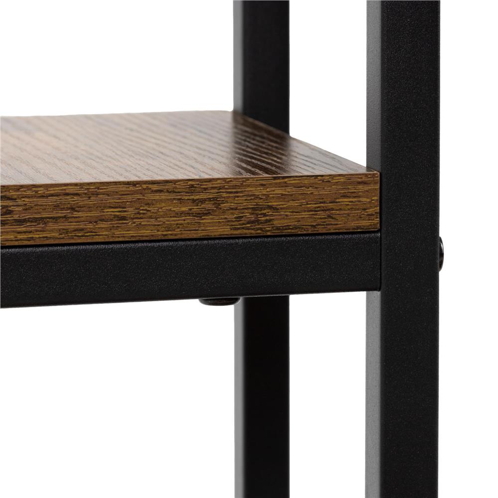 Fém és MDF polcos állvány 4 polccal, 51x34x67 cm, fekete és barna - Image 12