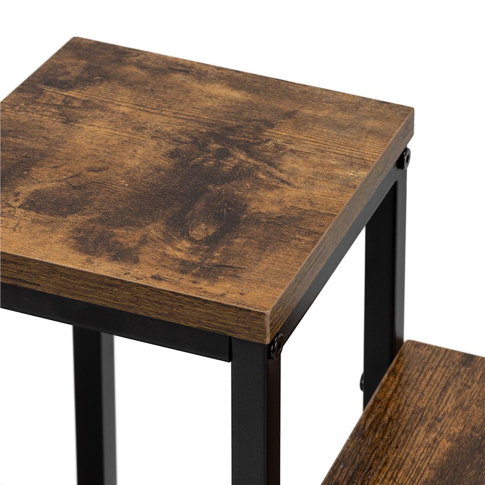 Fém és MDF polcos állvány 4 polccal, 51x34x67 cm, fekete és barna - Image 15