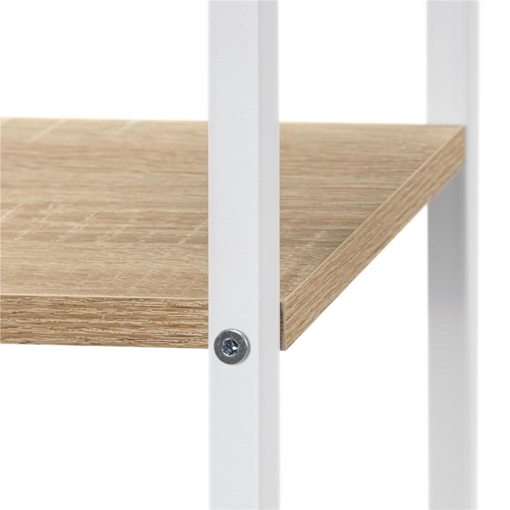 Fém és MDF polcos állvány 6 polccal, 60x20x113 cm, fehér és barna - Image 13