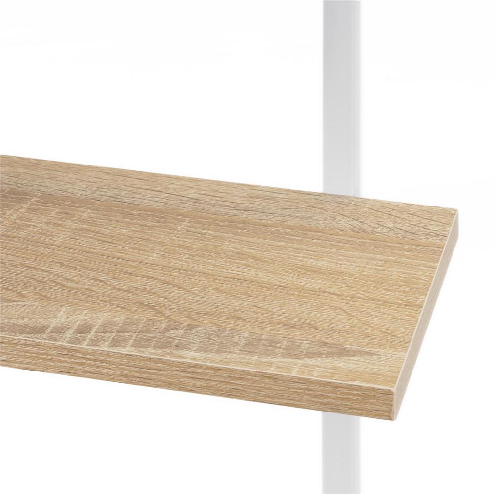 Fém és MDF polcos állvány 6 polccal, 60x20x113 cm, fehér és barna - Image 14