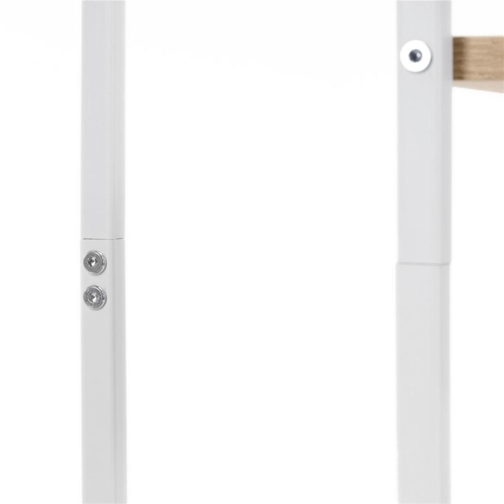 Fém és MDF polcos állvány 6 polccal, 60x20x113 cm, fehér és barna - Image 15