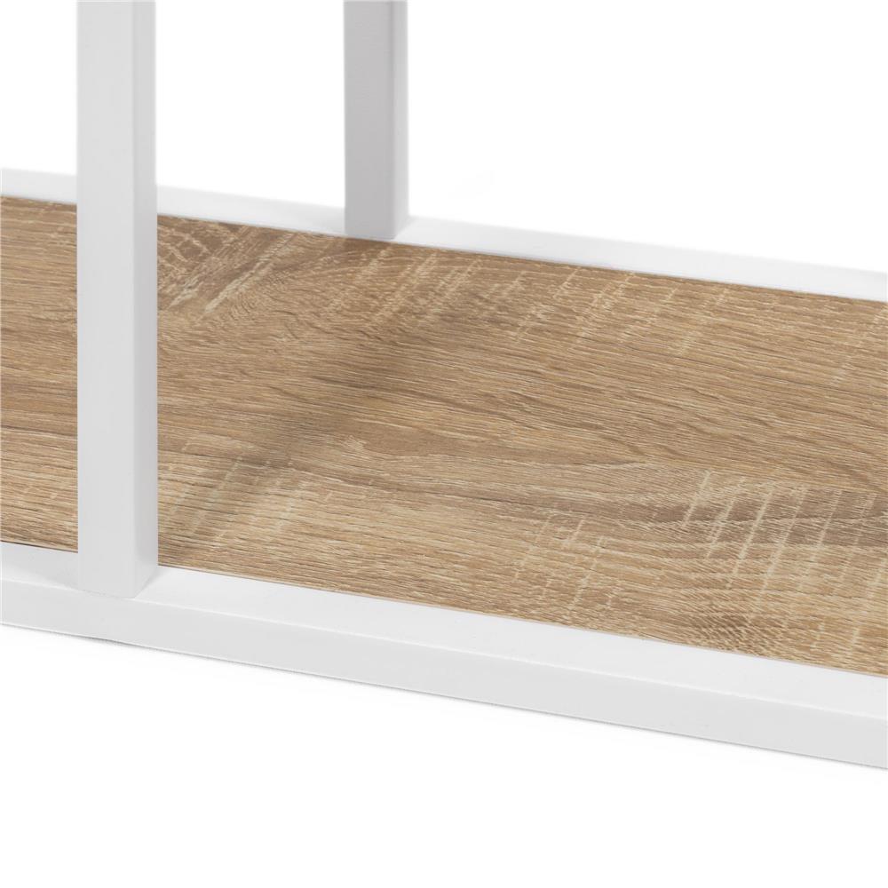 Fém és MDF polcos állvány 6 polccal, 60x20x113 cm, fehér és barna - Image 16