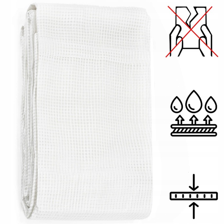Laminált vízálló polietilén ponyva, 100 g/m², 4x4 m, átlátszó fehér - Image 3