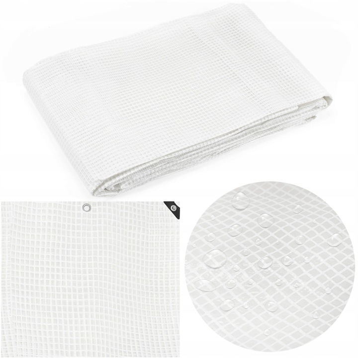 Laminált vízálló polietilén ponyva, 100 g/m², 4x4 m, átlátszó fehér - Image 12