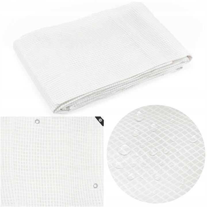 Laminált vízálló polietilén ponyva, 100 g/m², 4x4 m, átlátszó fehér - Image 7
