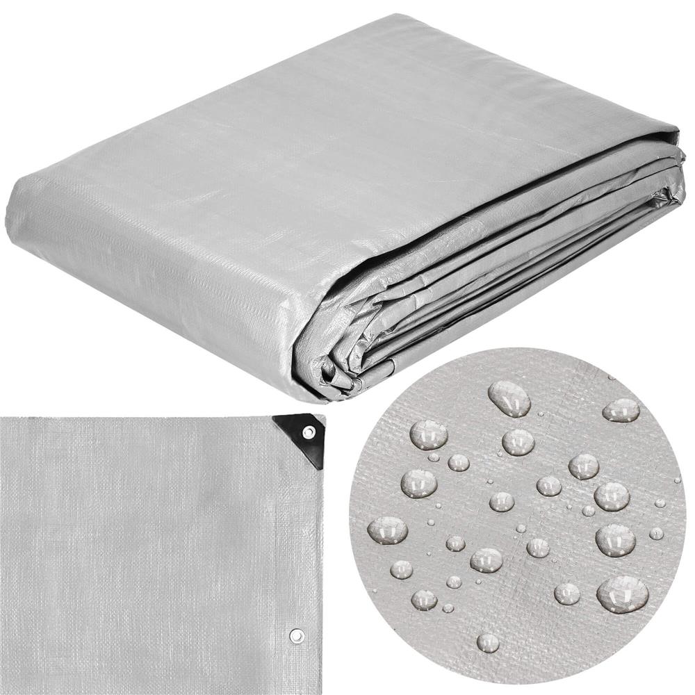 Laminált vízálló polietilén ponyva, 130 g/m², 6x4 m, szürke - Image 4