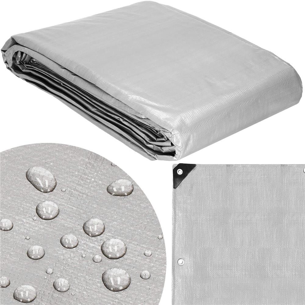 Laminált vízálló polietilén ponyva, 130 g/m², 6x4 m, szürke - Image 6