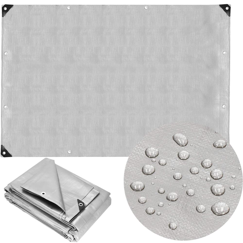 Laminált vízálló polietilén ponyva, 130 g/m², 6x4 m, szürke - Image 8
