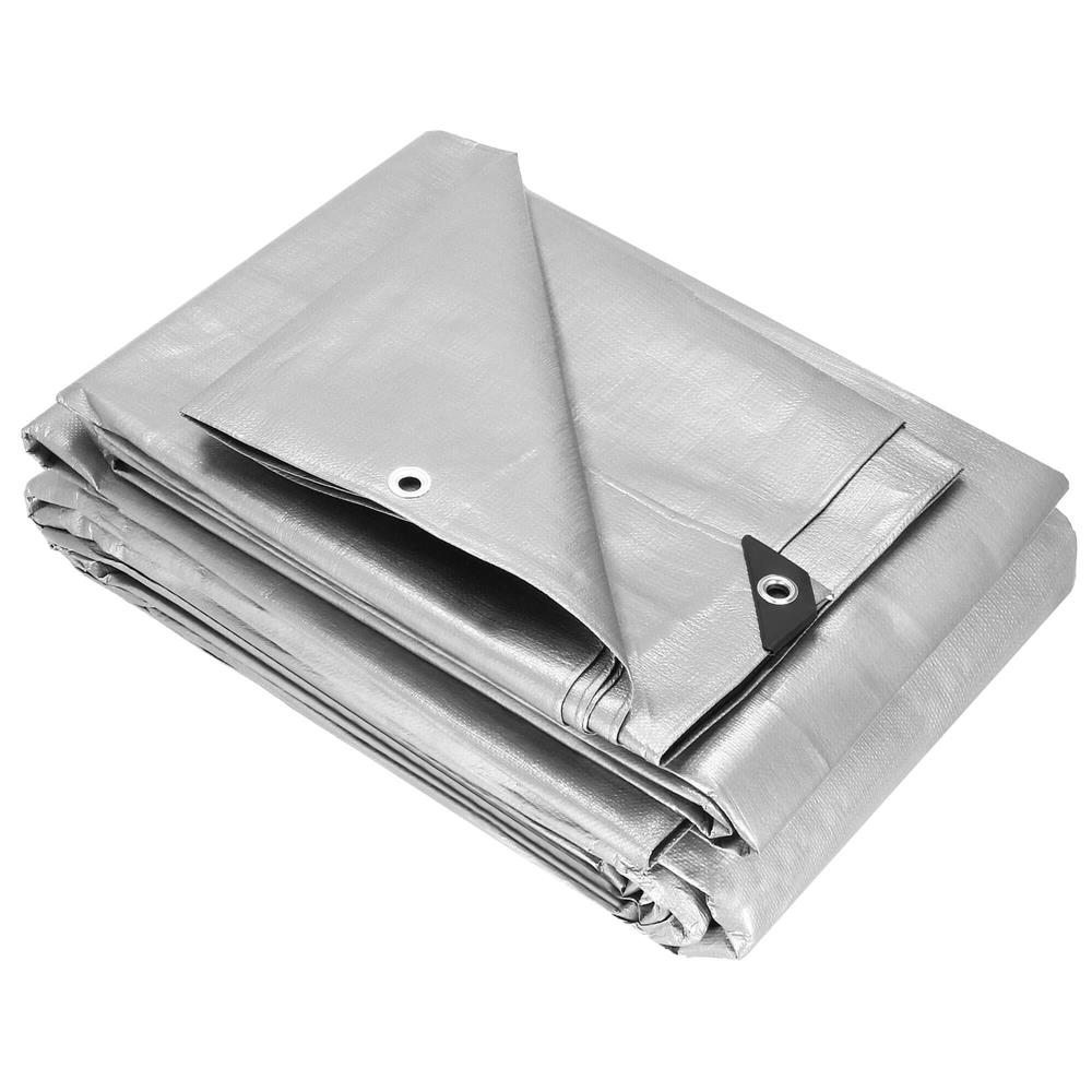 Laminált vízálló polietilén ponyva, 160 g/m², 6x8 m, szürke - Image 16