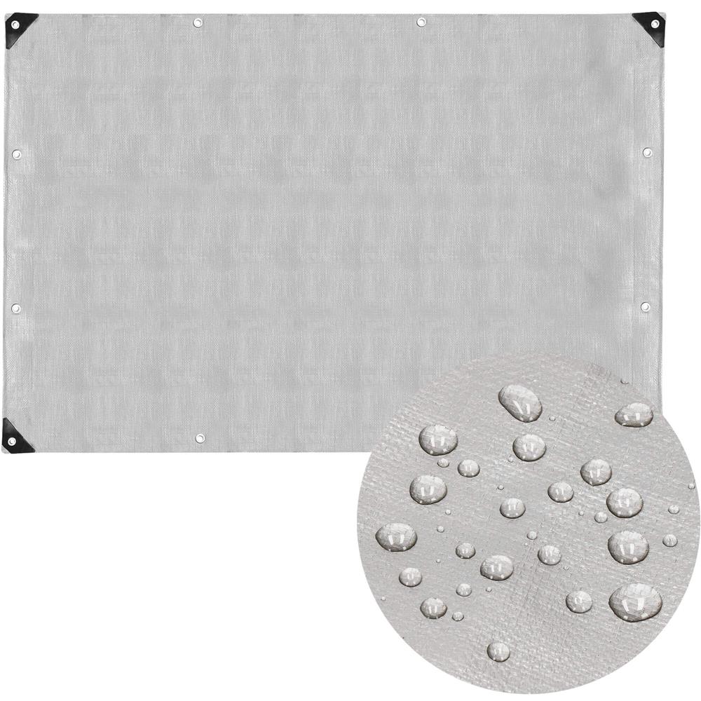 Laminált vízálló polietilén ponyva, 160 g/m², 6x8 m, szürke - Image 4