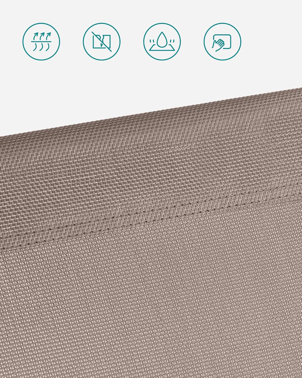 SONGMICS Összecsukható napozóágy napellenzővel és fejpárnával, 4 fokozatban állítható háttámlával, legfeljebb 150 kg teherbírással, 200 × 71 × 38 cm, taupe - Image 6