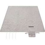 SONGMICS Vízálló pikniktakaró 200 × 200 cm, rögzítő cövekekkel, összecsukható, mosható, többrétegű, khaki trópusi mintával