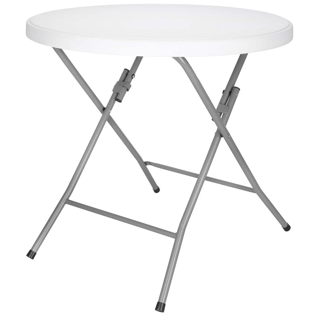 Összecsukható kerek asztal kertbe vagy cateringhez, 75x80 cm, HDPE és fém, fehér - Image 20