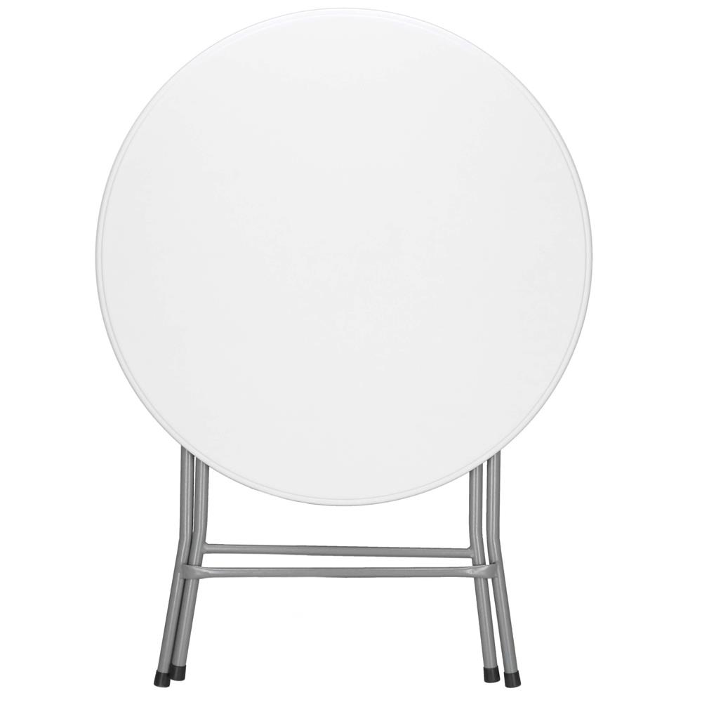 Összecsukható kerek asztal kertbe vagy cateringhez, 75x80 cm, HDPE és fém, fehér - Image 21