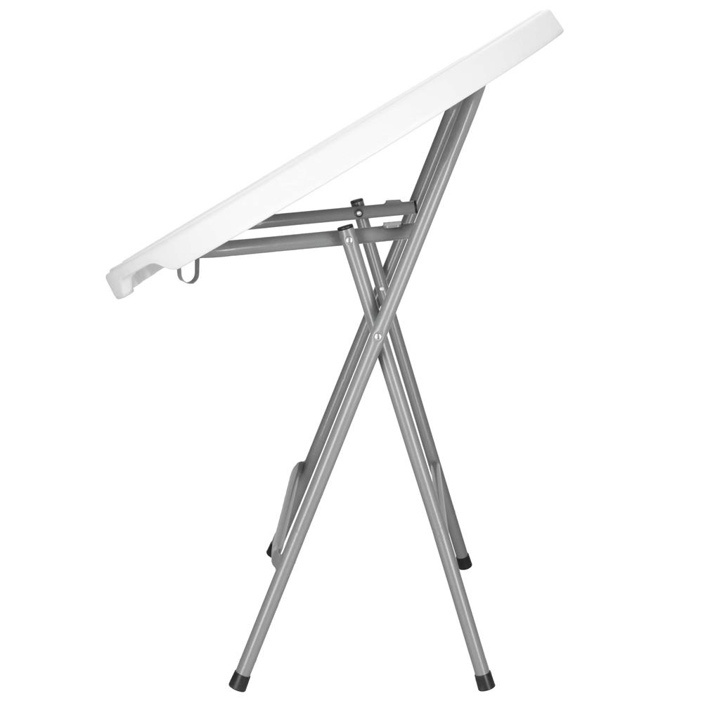 Összecsukható kerek asztal kertbe vagy cateringhez, 75x80 cm, HDPE és fém, fehér - Image 8
