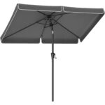 SONGMICS kerti napernyő tekerőkarral, UPF 50+, 30°-ban dönthető, fém szerkezet, 300x200 cm, szürke