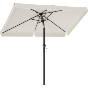 SONGMICS Kerti napernyő tekerőkarral, UPF 50+, 30°-ban dönthető, fém szerkezet, 300 x 200 cm, bézs