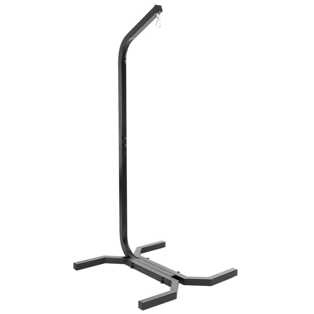 Fészekhinta vagy függőágy állvány, acél váz, max. 180 kg, 92x92x205 cm, fekete