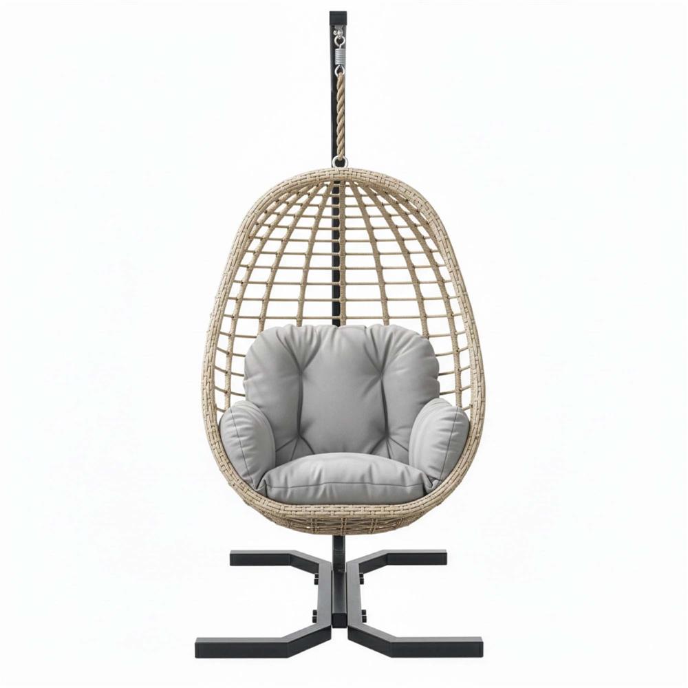 Fészekhinta vagy függőágy állvány, acél váz, max. 180 kg, 92x92x205 cm, fekete - Image 15