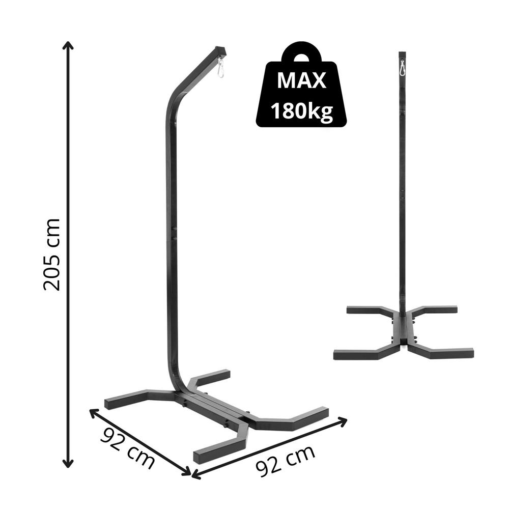 Fészekhinta vagy függőágy állvány, acél váz, max. 180 kg, 92x92x205 cm, fekete - Image 17