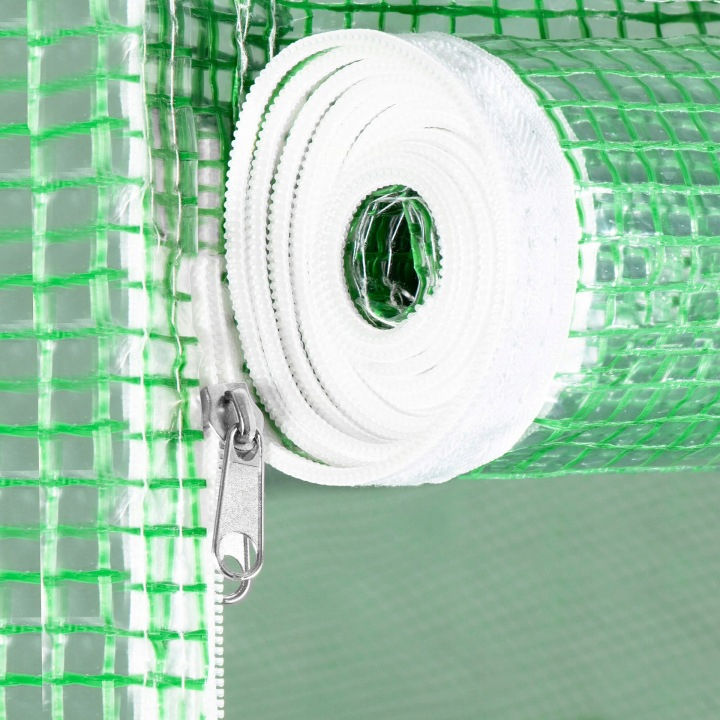 Kerti üvegház fólia, 400 x 250 x 200 cm, 140 g/m², hálóerősített, UV4, 9 ablakkal, zöld - Image 7
