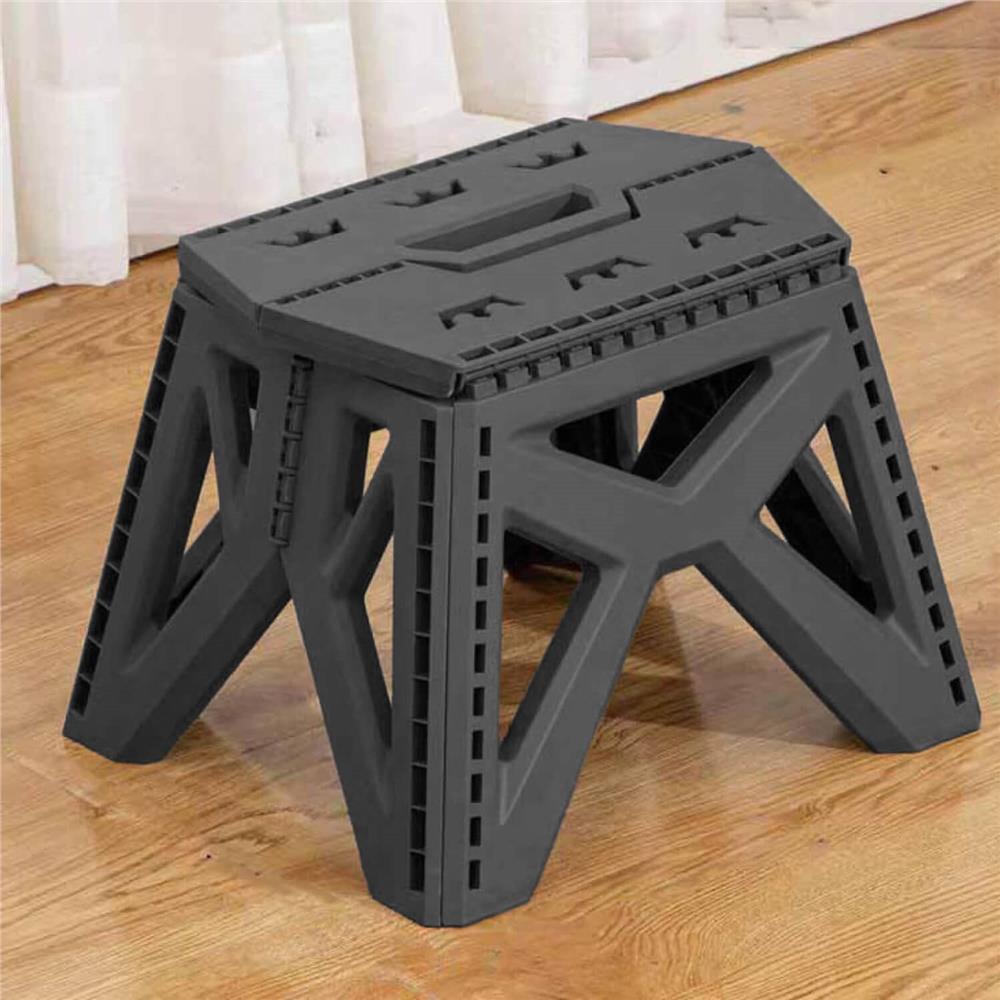 Multifunkciós fellépő, lépcsős zsámoly, 100 kg teherbírás, kompakt, fogantyúval, 31x23x23 cm, szürke - Image 9
