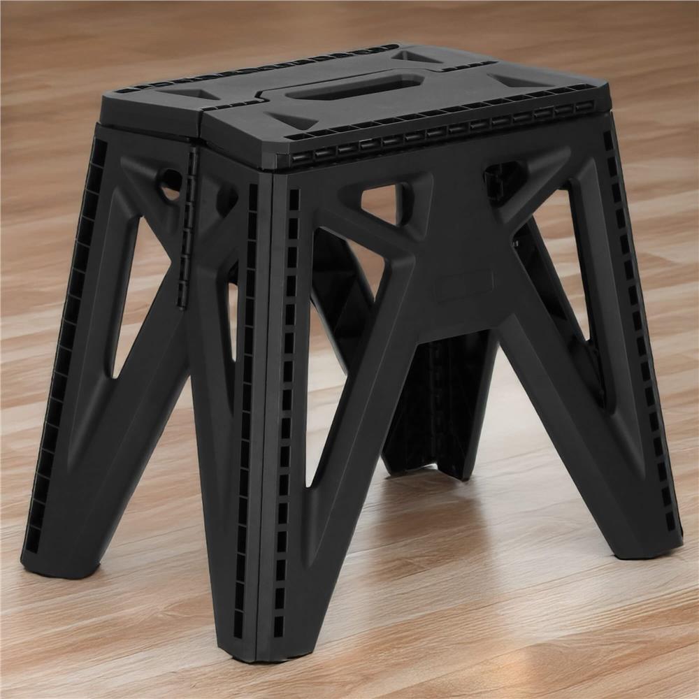 Multifunkciós fellépő, lépcsős zsámoly, 150 kg teherbírás, kompakt, fogantyúval, 38x25x34 cm, fekete - Image 9