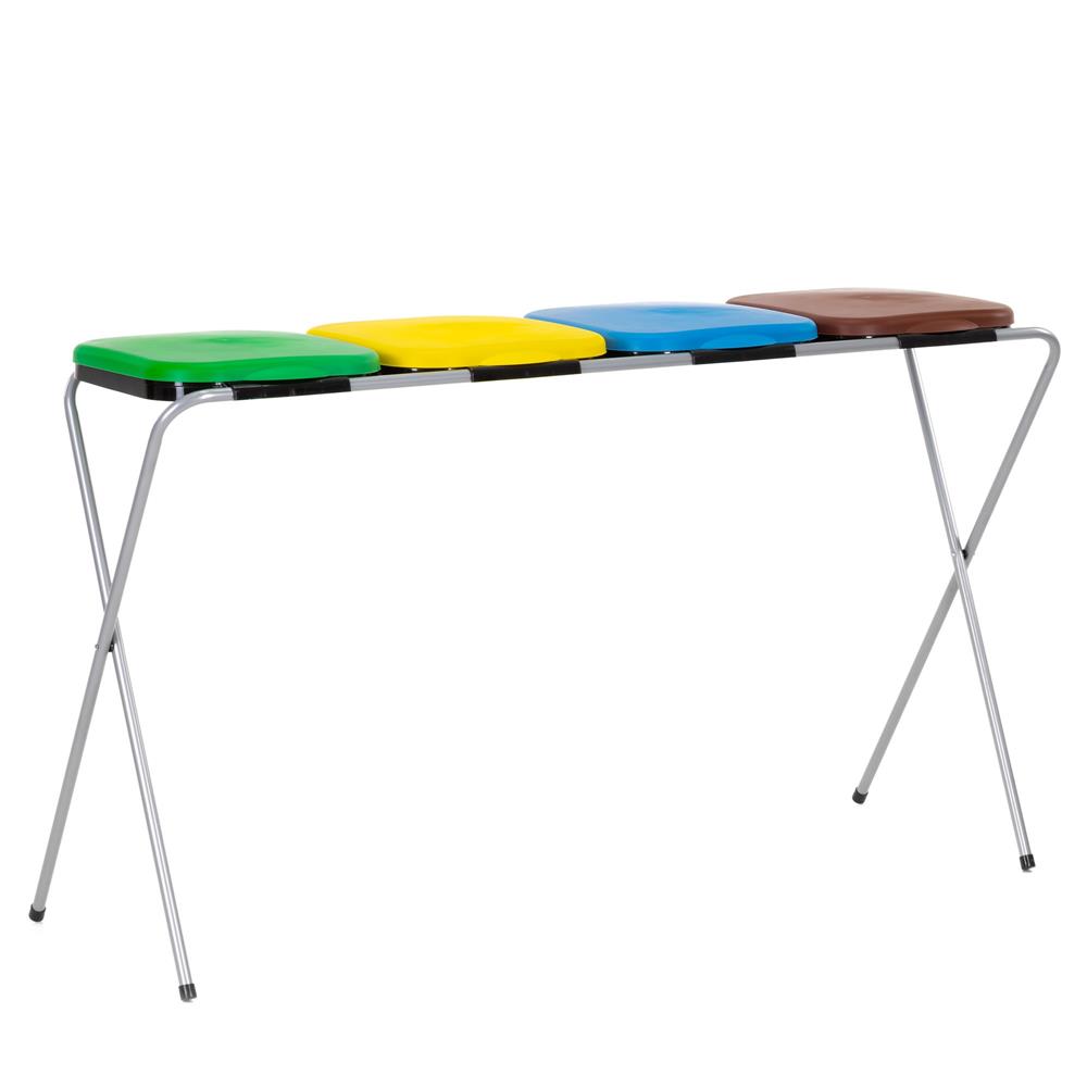 Szelektív hulladékgyűjtő 4 rekesszel, fém kerettel és PP fedéllel, 128x42x74 cm - Image 17