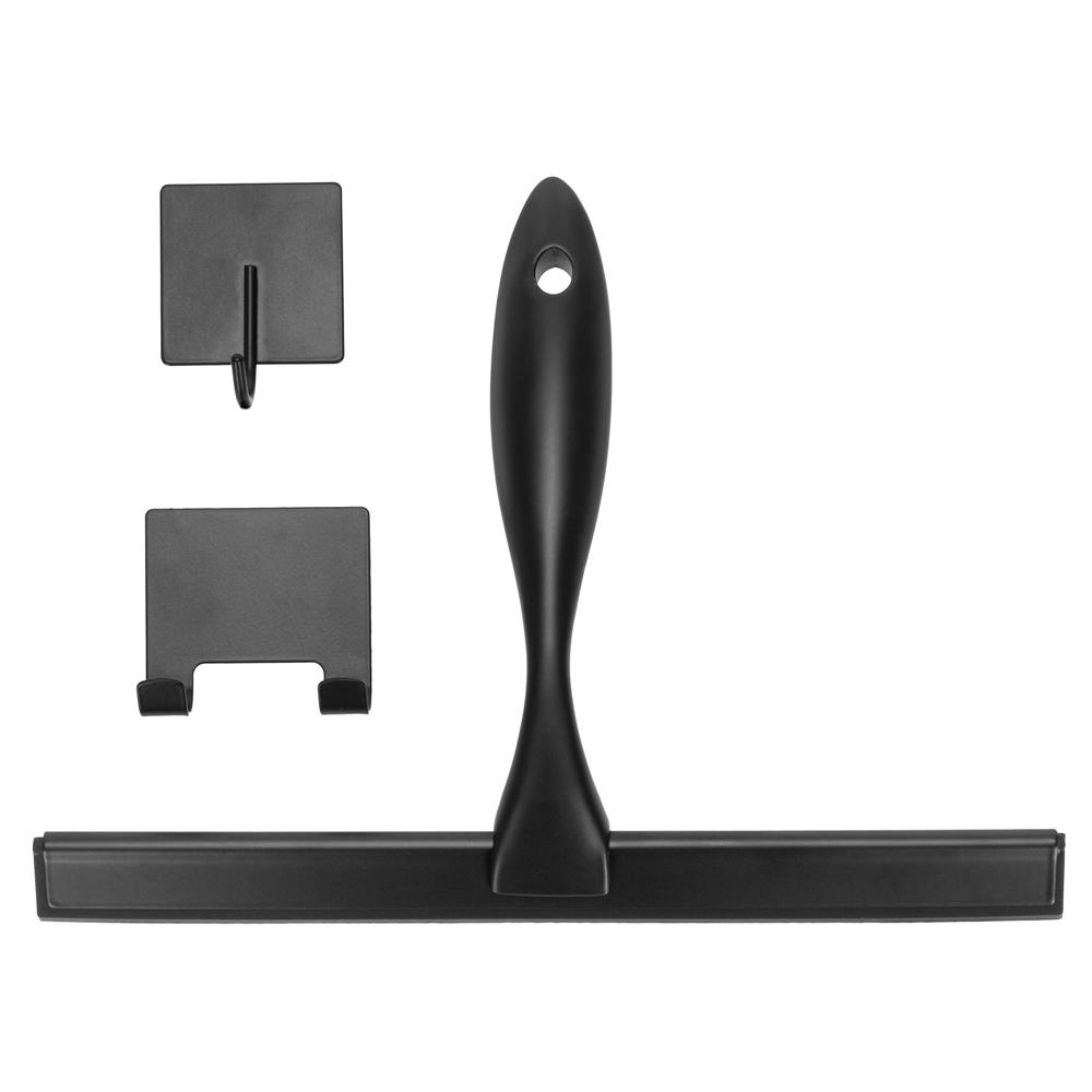Rozsdamentes acél fürdőszobai lehúzó öntapadós hátlappal, 25 cm-es pengével, matt fekete felülettel - Image 12