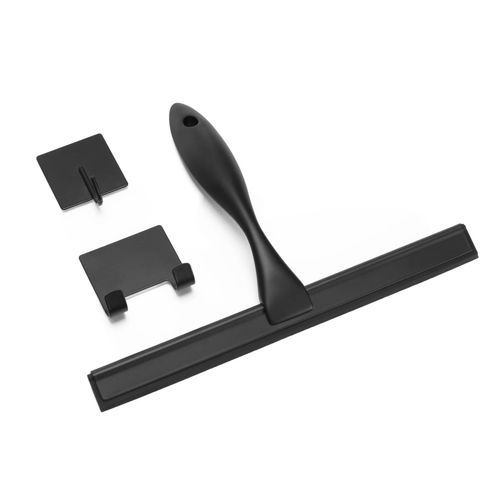 Rozsdamentes acél fürdőszobai lehúzó öntapadós hátlappal, 25 cm-es pengével, matt fekete felülettel - Image 8