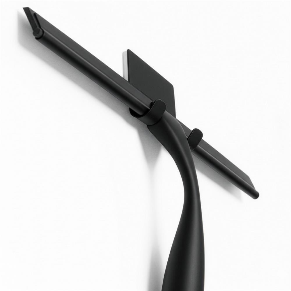 Rozsdamentes acél fürdőszobai lehúzó öntapadós hátlappal, 25 cm-es pengével, matt fekete felülettel - Image 9