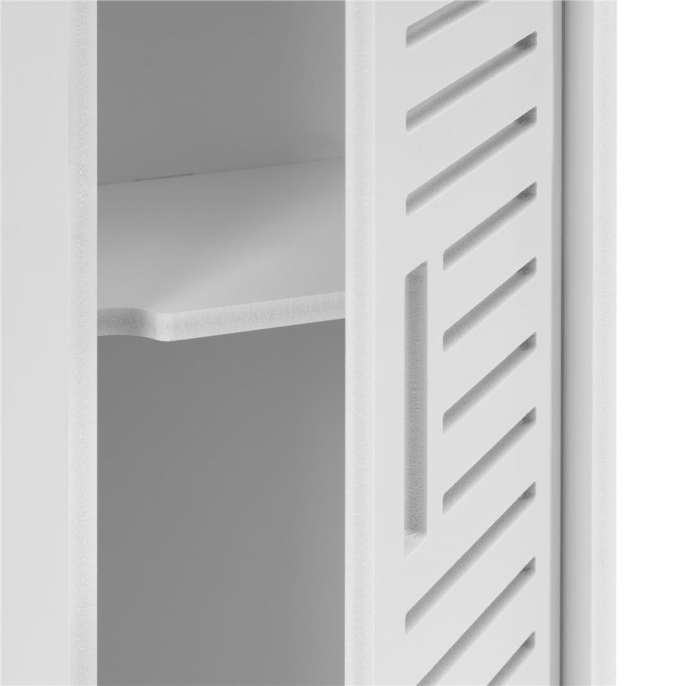 Fürdőszobai keskeny polc 3 polccal és WC papír tartó fiókkal, 80x17x16 cm, fehér - Image 21