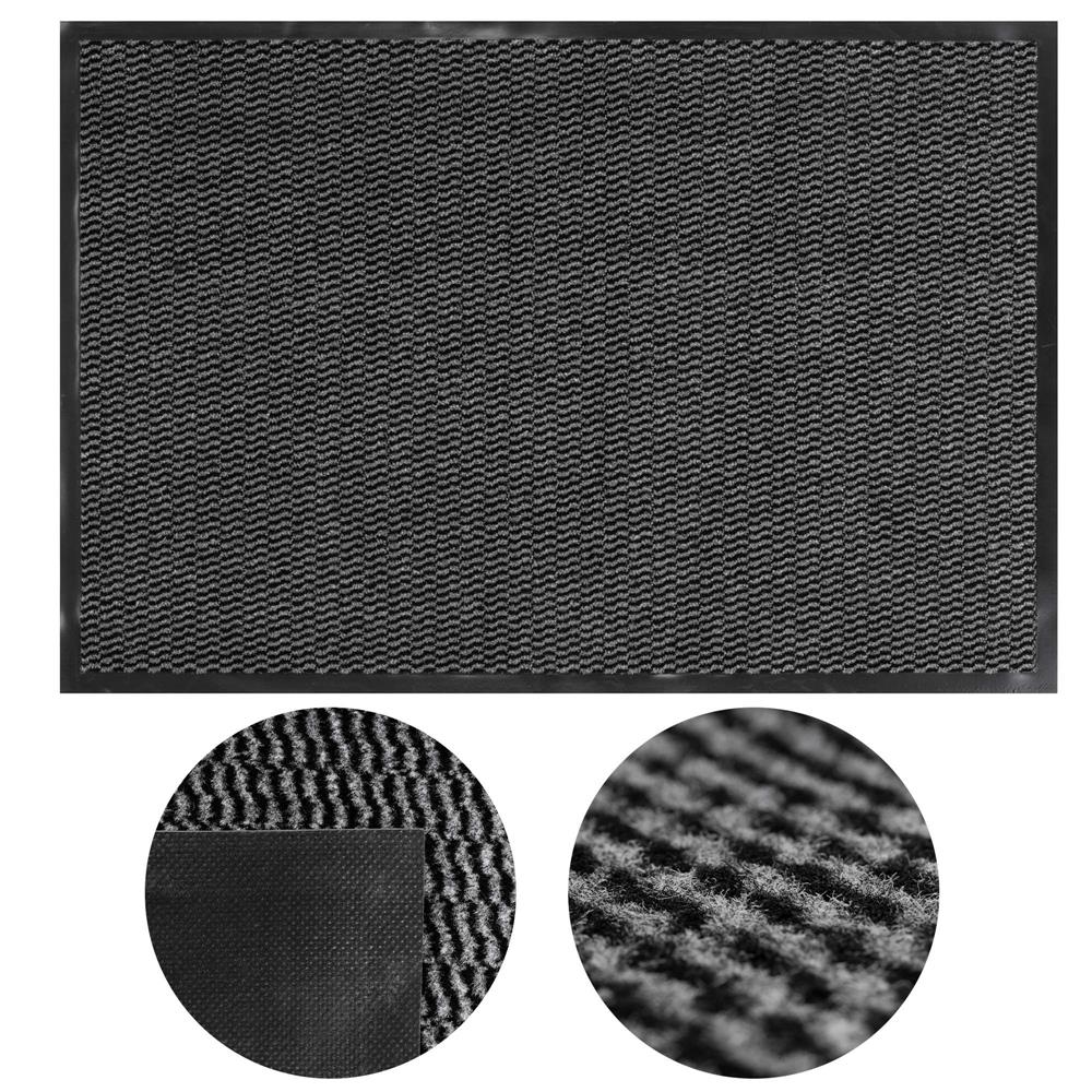 Nedvszívó, szennyeződéstaszító bejárati szőnyeg, csúszásgátló PVC, 60x90 cm, szürke - Image 2
