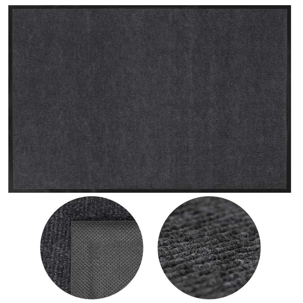 Szennyeződésgátló, nedvszívó bejárati szőnyeg, csúszásgátló PVC, 90x150 cm, szürke - Image 2