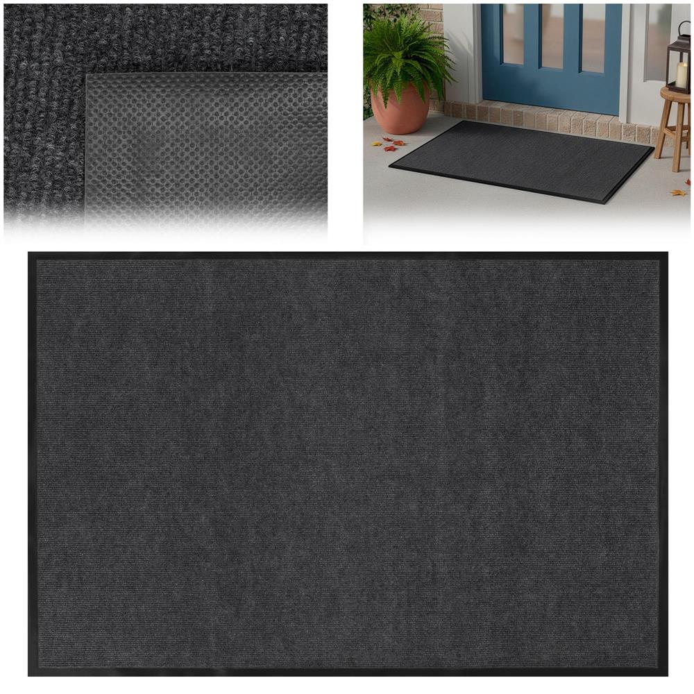Szennyeződésgátló, nedvszívó bejárati szőnyeg, csúszásgátló PVC, 80x120 cm, szürke - Image 3
