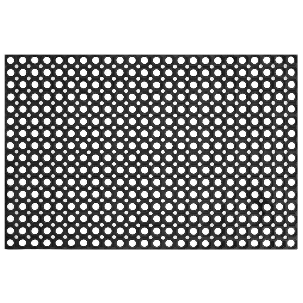 Perforált gumi bejárati szőnyeg, csúszásgátló PVC, 60x90 cm, fekete