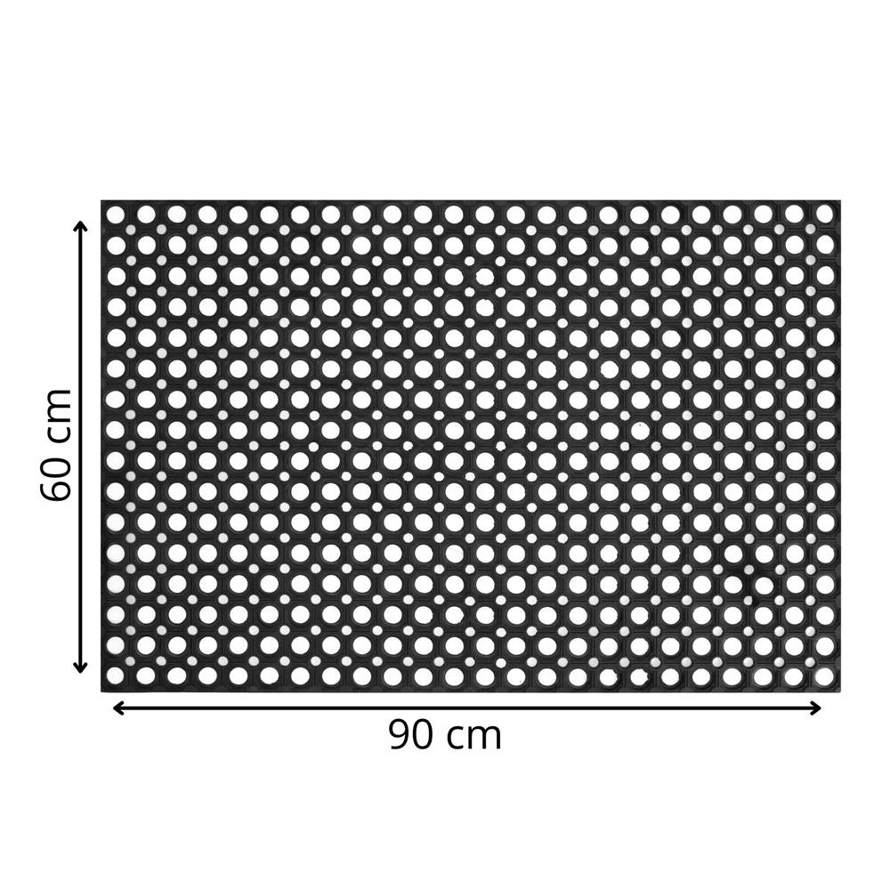 Perforált gumi bejárati szőnyeg, csúszásgátló PVC, 60x90 cm, fekete - Image 10