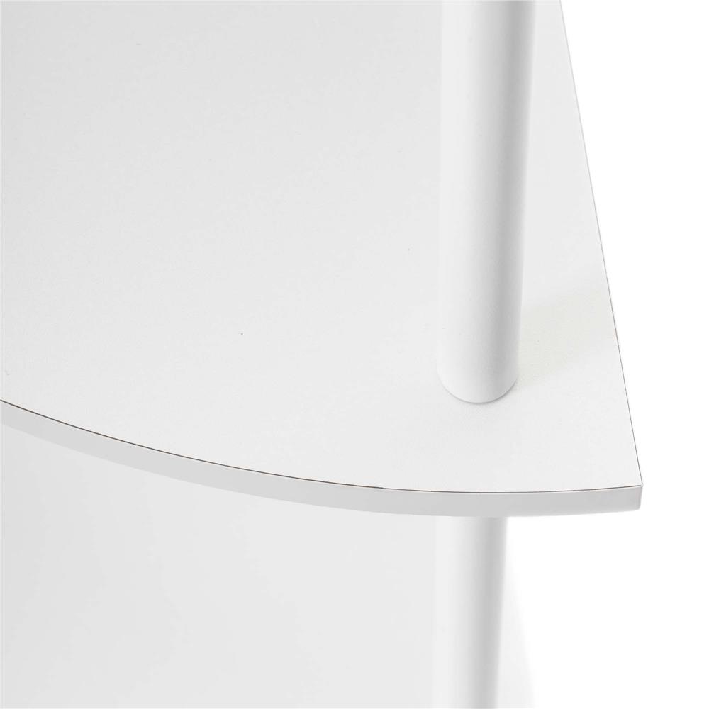 5 polcos sarokpolc, MDF lapokkal és fém vázzal, 148x30x30 cm, fehér - Image 11