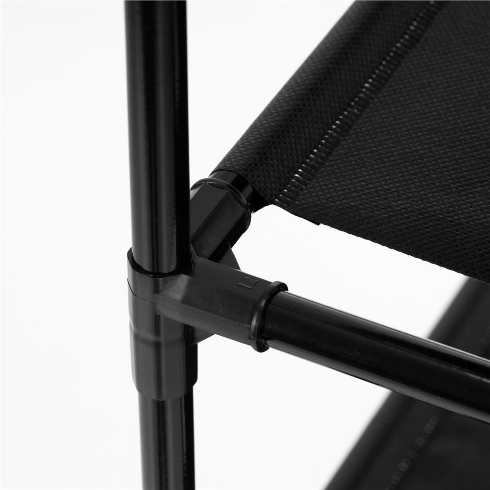 Cipőtartó 3 polccal, fém szerkezettel és textil polcokkal, 72x28x70 cm, fekete - Image 13