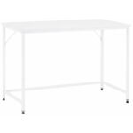 Íróasztal MDF asztallappal és fém vázzal, 100x50x76 cm, fehér