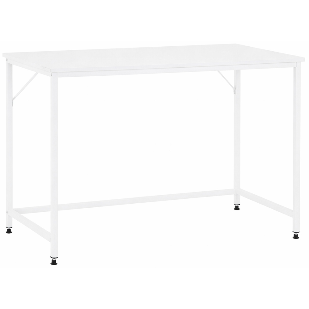 Íróasztal MDF asztallappal és fém vázzal, 100x50x76 cm, fehér