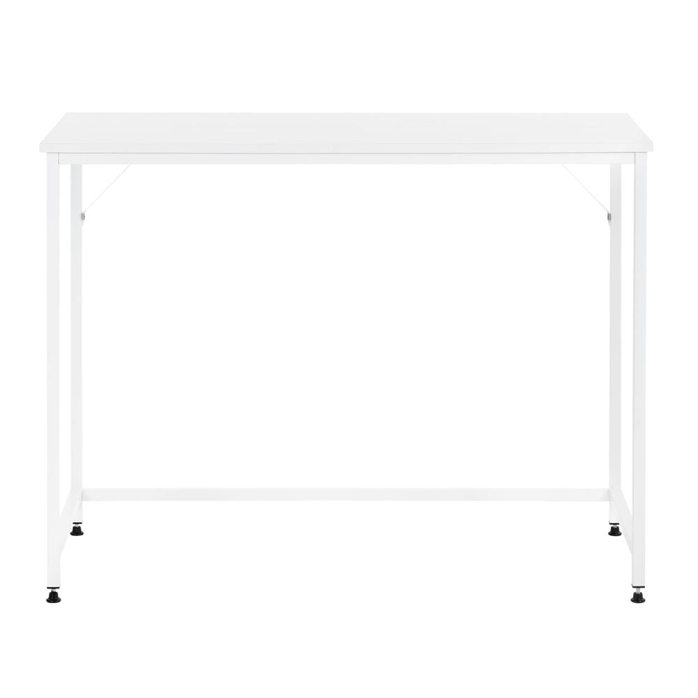 Íróasztal MDF asztallappal és fém vázzal, 100x50x76 cm, fehér - Image 13