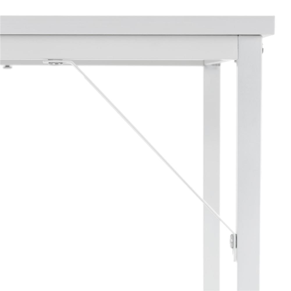 Íróasztal MDF asztallappal és fém vázzal, 100x50x76 cm, fehér - Image 17
