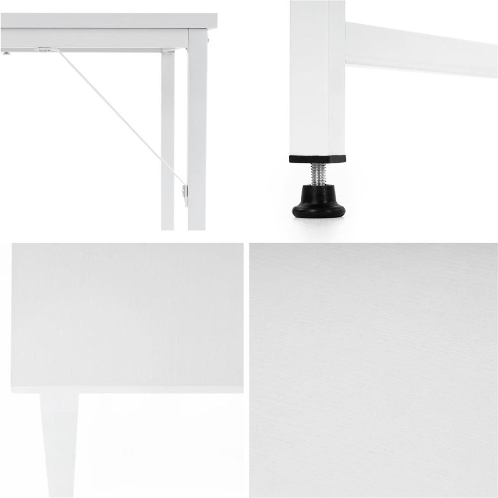 Íróasztal MDF asztallappal és fém vázzal, 100x50x76 cm, fehér - Image 19