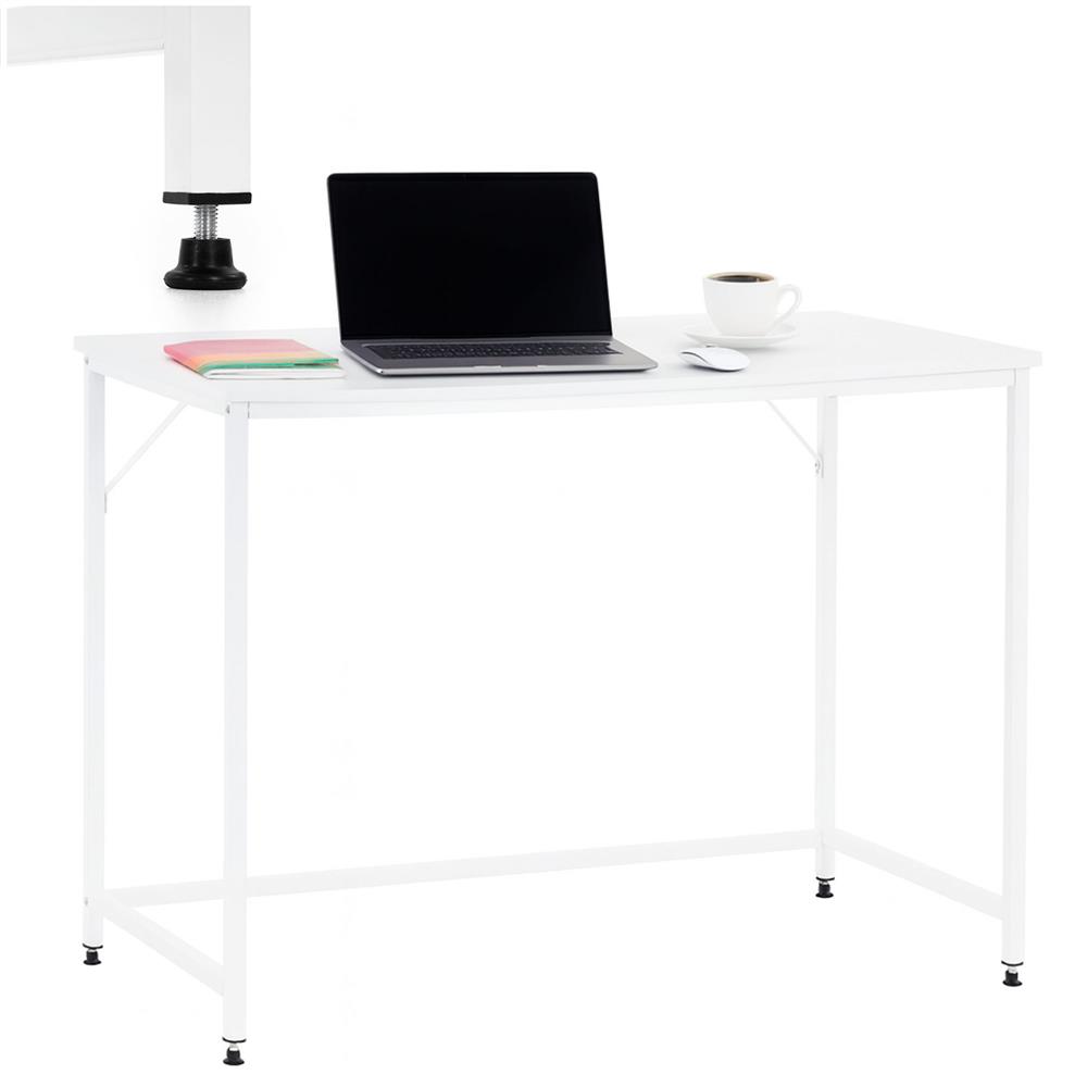 Íróasztal MDF asztallappal és fém vázzal, 100x50x76 cm, fehér - Image 5