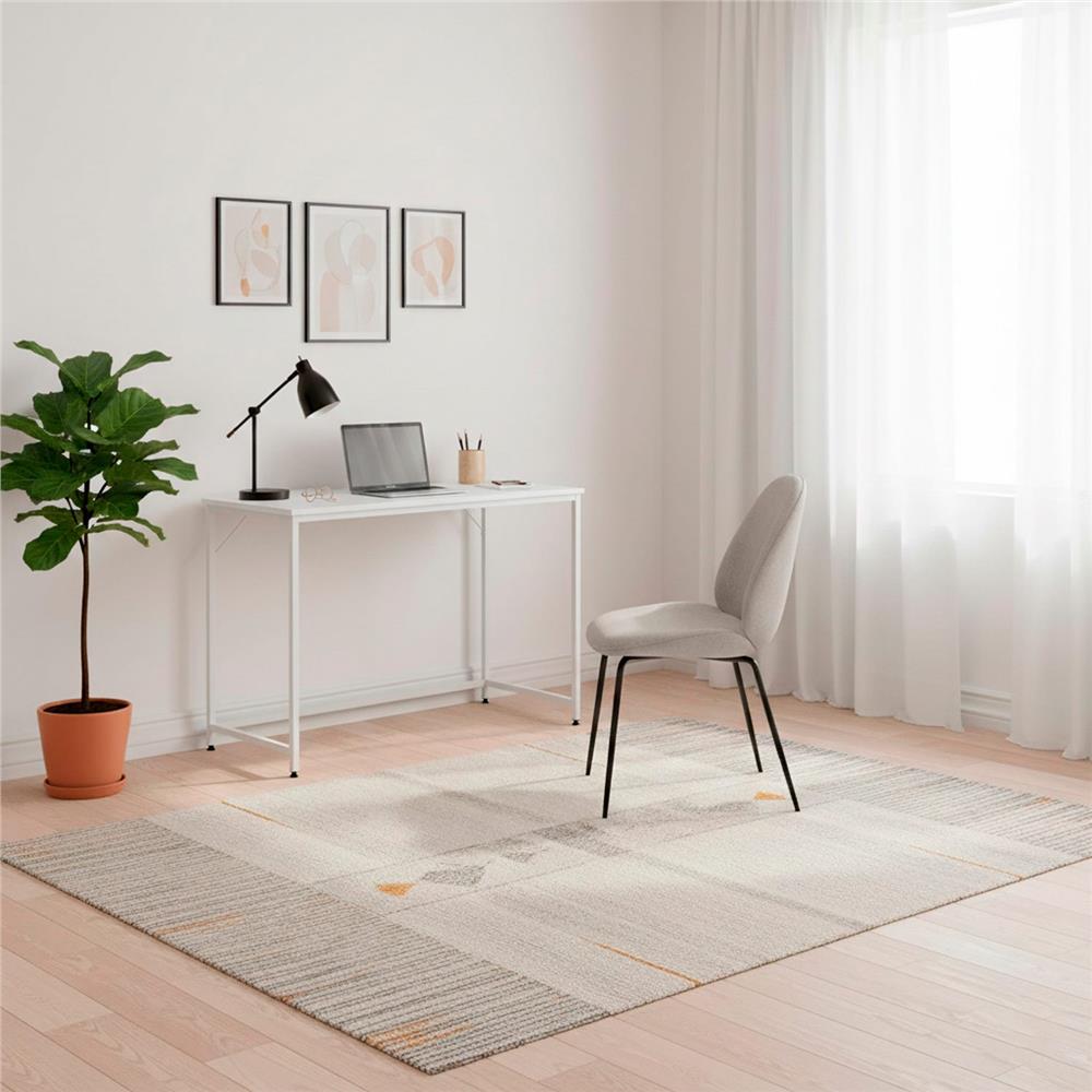 Íróasztal MDF asztallappal és fém vázzal, 100x50x76 cm, fehér - Image 9